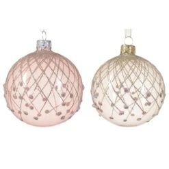 Lot De 6 Boules De Noël (D80 Mm) En Verre Shiny