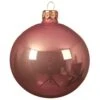 Lot De 6 Boules De Noël En Verre (D80 Mm) Arctique Brillantes Vieux Rose -Village de Noel set de 6 boule verre email dia8 00cm vieux rose 100861 1624367140