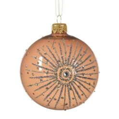 Lot De 6 Boules De Noël (D80 Mm) En Verre Sillis Brun Gingembre