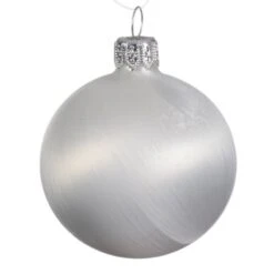 Lot De 6 Boules De Noël (D80 Mm) Arctique Mates Blanc Givré