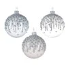 Lot De 6 Boules De Noël (D80 Mm) En Verre Pluie D'étoiles Transparent -Village de Noel set de 6 boule verre translucide lignes paillettes givre 129058 1685710639