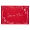 Set De Table Brodé Joyeux Noël Rouge