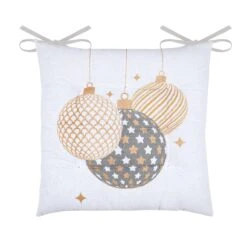 Coussin De Noël Chaise Carrée Sibérie Blanc