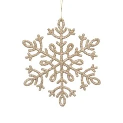 Lot De 8 Flocons De Noël à Suspendre Dentelle Or