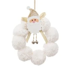 Père Noël à Suspendre Couronne Blanc