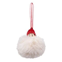 Enfant Pompon De Noël à Suspendre Blanc