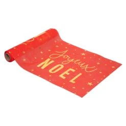 Chemin De Table Joyeux Noël Rouge Et Or