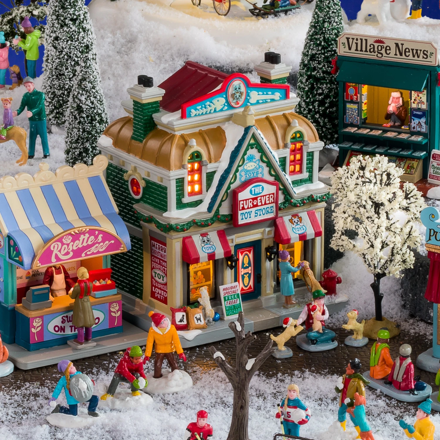 Village De Noël Lemax à Piles Lumineux Boutique De Jouets Fur-Ever 6 Village De Noël Lemax à Piles Lumineux Boutique De Jouets Fur-Ever – Image 4