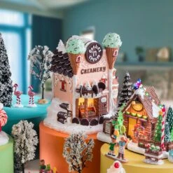 Village De Noël Lemax à Piles Lumineux Glacier Cookies N' Cream -Village de Noel village de no l lemax piles lumineux glacier cookies n cream 130323 1690962756