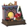 Scène De Vie Illuminée Cheminée Du Père-Noël -Village de Noel village de noel cheminee pere noel feu 18l j p 117109 1654158246