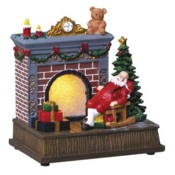 Scène De Vie Illuminée Cheminée Du Père-Noël