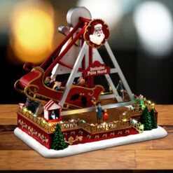 Village De Noël Lumineux Manège Bateau