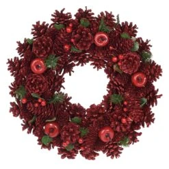 Couronne De Noël Décorée Pommes Rouge