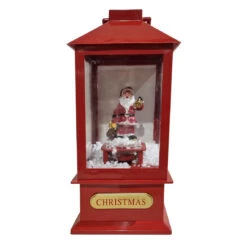 Lanterne De Noël Père Noël Musical Rouge LED